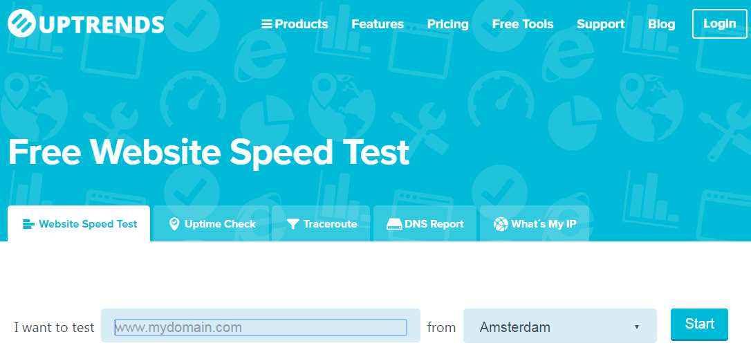 test de velocidad con Uptrends