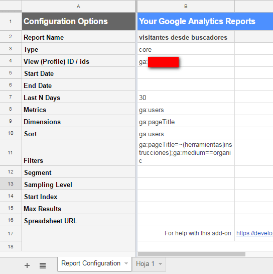 Análisis de datos Google con Google Sheets